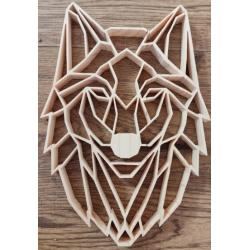 Tête de loup graphique (en bois)